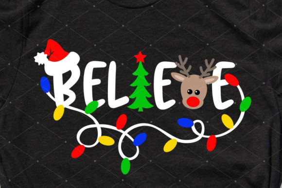 Believe Christmas Lights Illustrations for Festive Branding