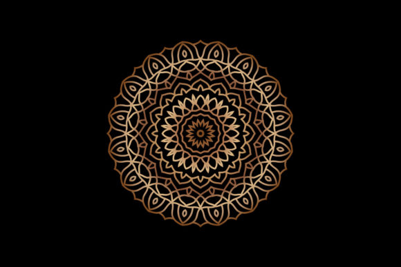 Christmas Gold Mandala Decoration Design for Branding and Packaging