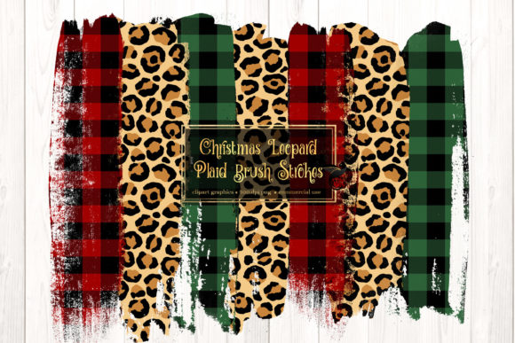 Christmas Leopard Brush Strokes PNG for Creative Design