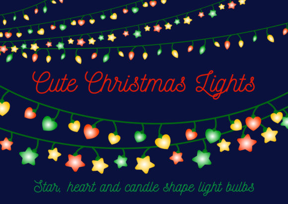 Christmas Lights PNG Transparent Clipart for Branding and Illustrations