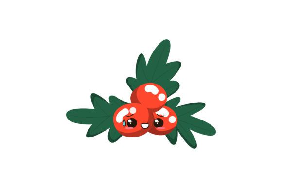 Christmas Mistletoe Kawaii Illustrations