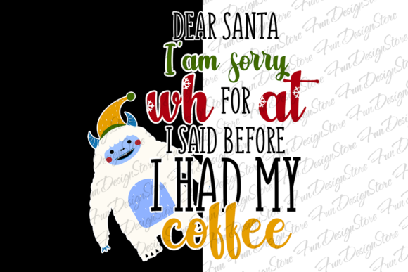 Christmas Santa Claus Yeti Clipart PNG for Embroidery