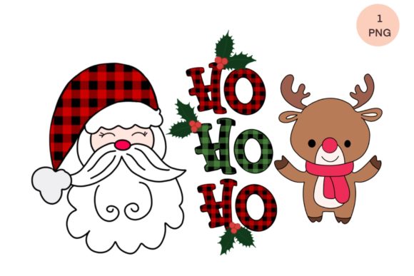 Christmas Santa Reindeer Sublimatio Illustrations for Local Branding