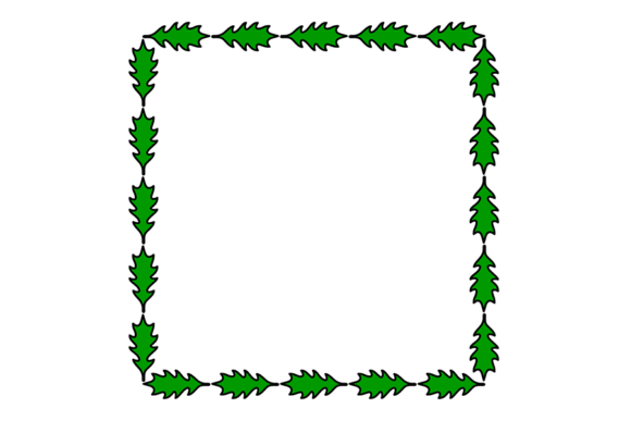 Christmas Square Frame of Holly Leaves Illustrations