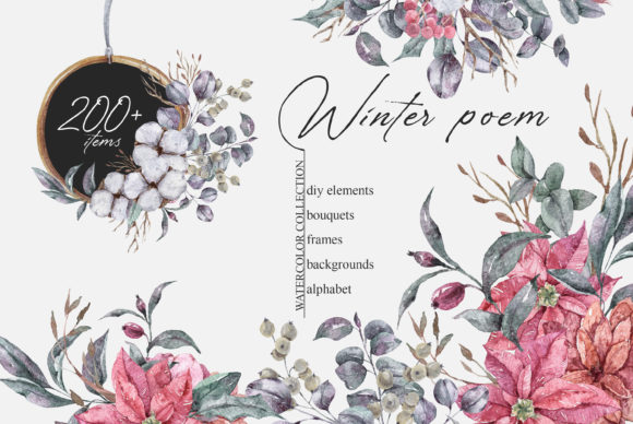 Christmas Watercolor Floral BUNDLE Review for Branding and Marketing