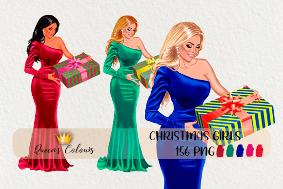 Christmas Woman Illustration for Local Branding