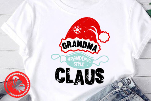 Grandma Claus Christmas Santa Hat Illustration for Local Branding