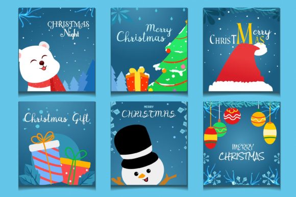 Hand Drawn Greeting Card Christmas Illustrations