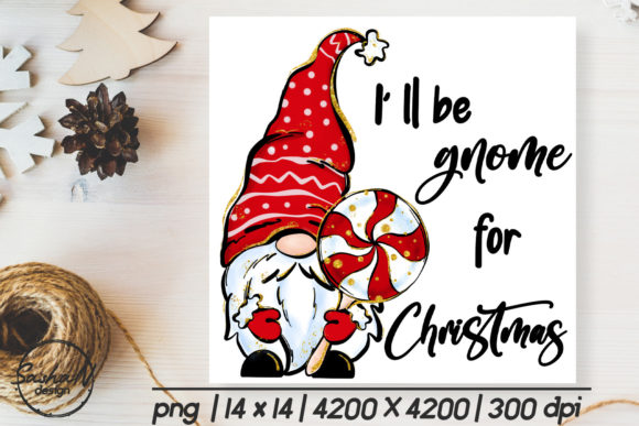 I ll Be Gnome for Christmas Illustration