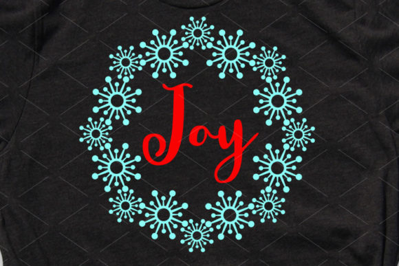 Joy Sign Monogram Christmas Snowflakes Illustrations