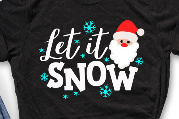 Let It Snow Santa Face Christmas Illustrations