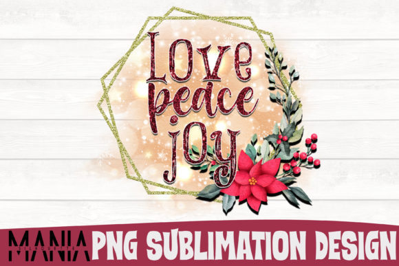 Love Peace Joy Christmas Sublimation PNG for Blog and Website Design