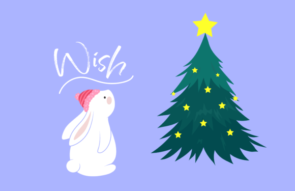 Merry Christmas Rabbit Illustration for Digital Sellers