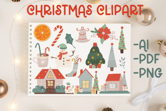 Merry Christmas Vector Clipart PNG for Illustrations