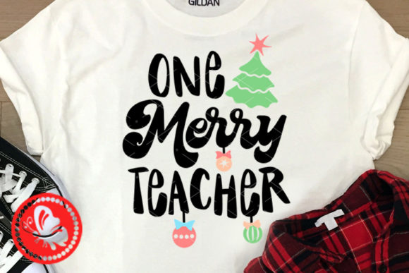 One Merry Teacher Christmas Gift Cricut Illustrations