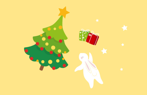 Rabbit Christmas Decoration Illustration for Branding and Packaging
