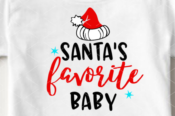 Santa's Favorite Baby Christmas Shirt Illustration