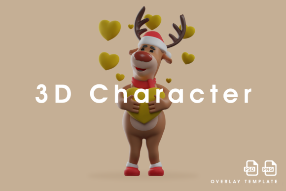 Sweet Christmas Deer Illustration for Festive Design Projects
