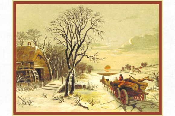 Vintage Christmas Card 101 Illustrations