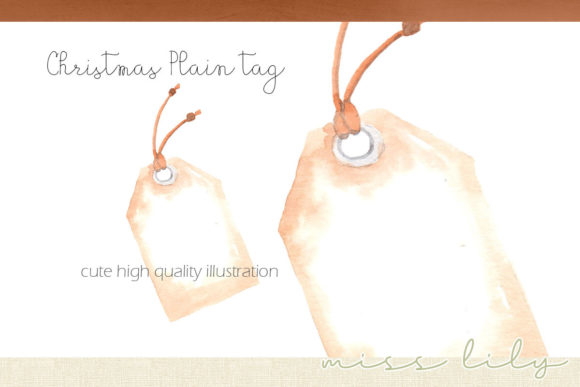 Watercolor Christmas Plain Tag for Local Branding and Illustrations